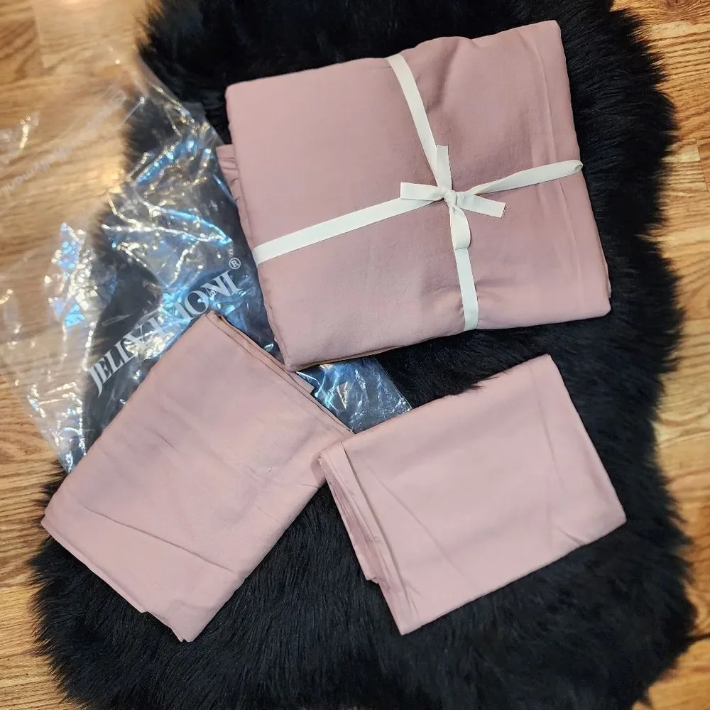 100% Cotton Dusty Pink Duvet Cover Set Full Size